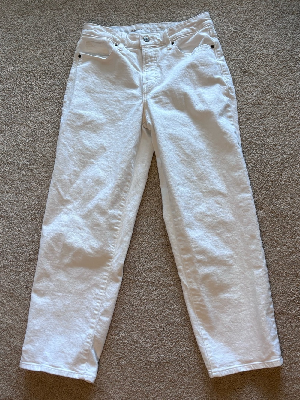 Old Navy Women’s White Straight-Leg Jeans